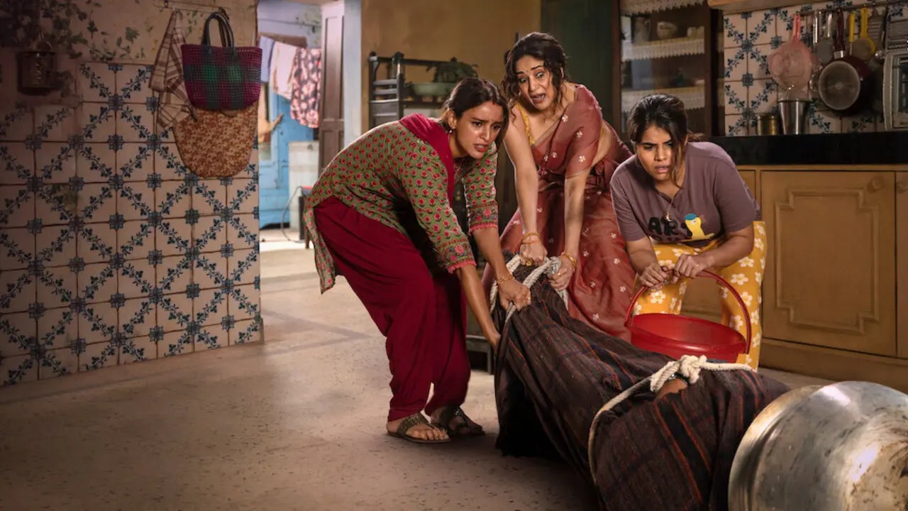 Maa Behen (June 4, Netflix)
Rekha (Madhuri Dixit), a struggling mother living in Adarsh Colony, suddenly discovers a dead body right inside her kitchen.Rekha and her two estranged, constantly bickering daughters are forced to put aside their differences. They must work together to hide and dispose of the corpse