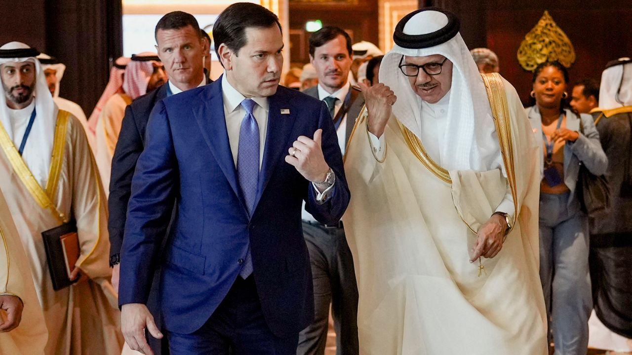 IN PHOTOS: Rubio visits Bahrain, praises progress in Israel-Lebanon talks US Secretary of State Marco Rubio (left) walks along side Bahrain's Foreign Minister Abdullatif bin Rashid al-Zayani, in Manama on Thursday. PIC/AFP