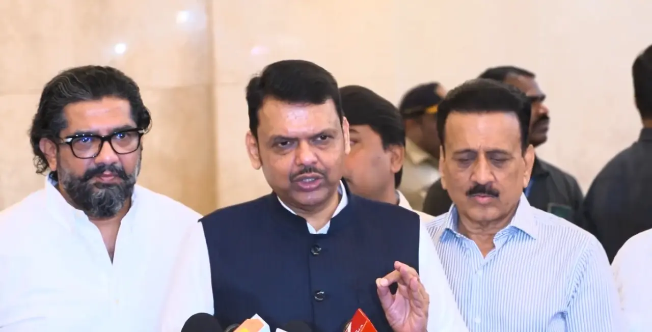 Maharashtra to announce farmer loan waiver after legislative council polls, says Fadnavis Maharashtra CM Devendra Fadnavis (centre) speaks to the media after the cabinet meeting in Mumbai on Tuesday. PIC/X