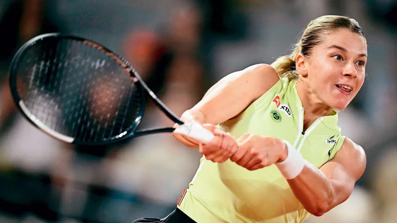 Maja Chwalinska during her semi-final win over Diana Shnaider on Thursday. Pics/AFP