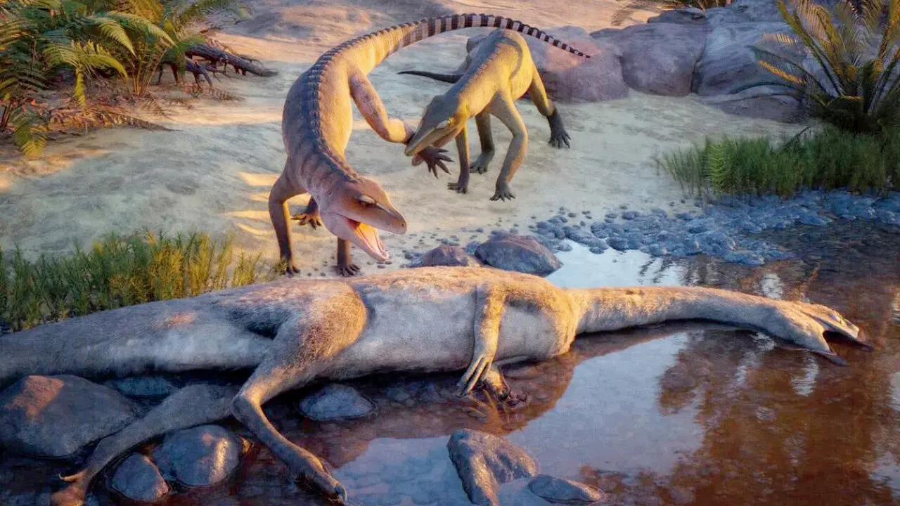 Eosphorosuchus lacrimosa (left) and Hesperosuchus agilis (right). PIC COURTESY/Julio Lacerda