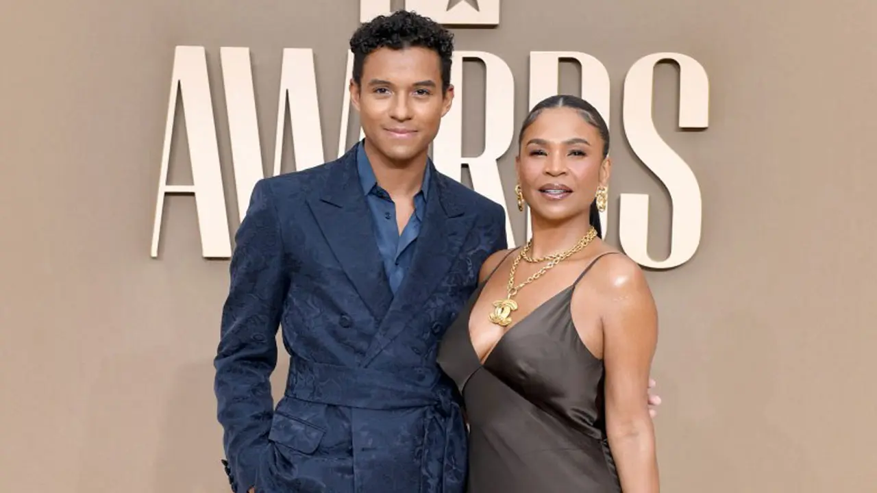 Jaafar Jackson and Nia Long. Pic/AFP