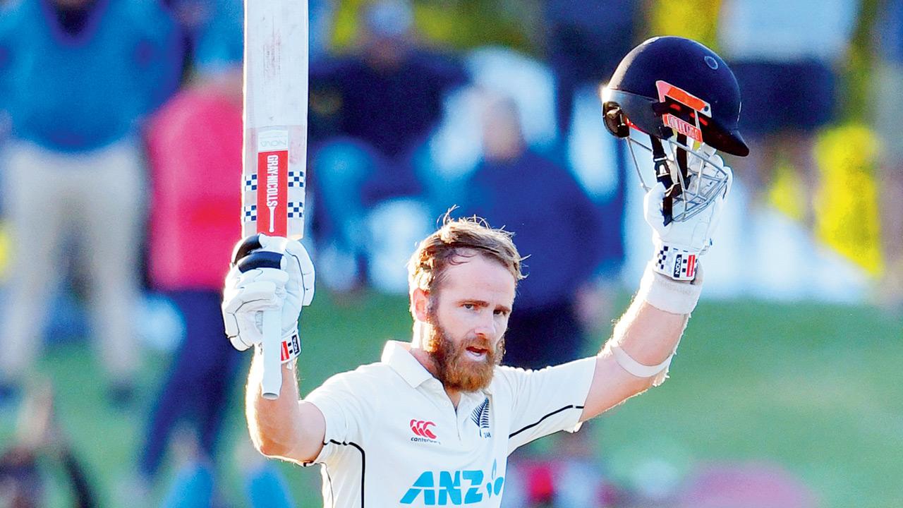 Kane you believe this? New Zealand’s Kane Williamson celebrates his century during the fifth day of the first Test against Sri Lanka in Christchurch on March 13, 2023. PIC/AFP