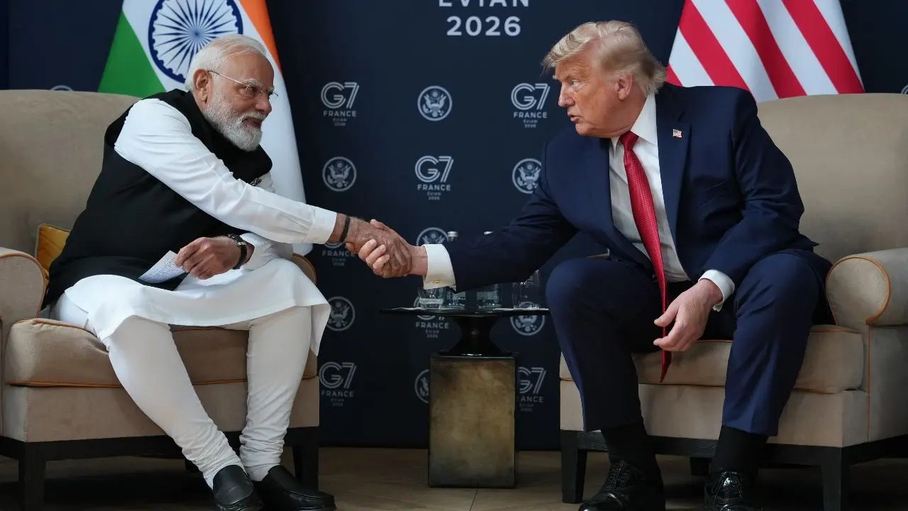 Handshakes, diplomacy, and support — key moments from Modi-Trump meeting US President Donald Trump (right) meets with India's Prime Minister Narendra Modi on the sidelines of the G7 Summit in France on Wednesday. PIC/PTI