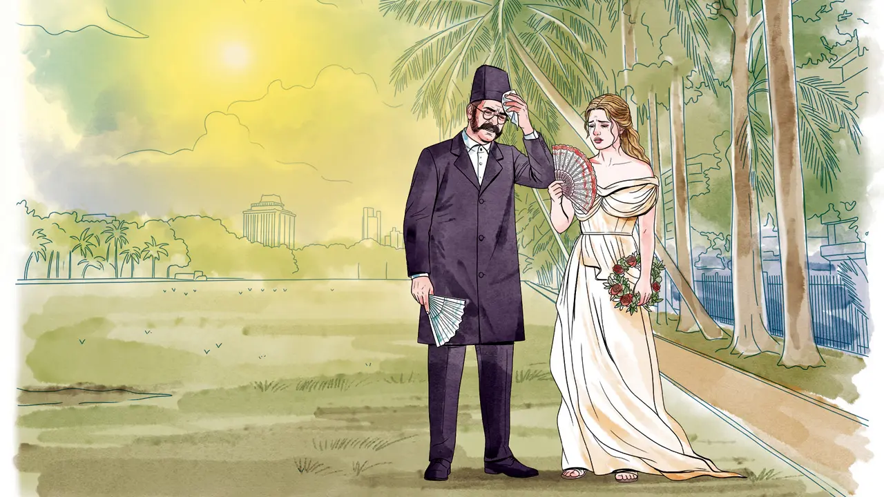 How green was my city! Sir Pheroze and Lady Flora rue the high summer temperatures and the city’s dwindling tree cover. ILLUSTRATION COURTESY/UDAY MOHITE