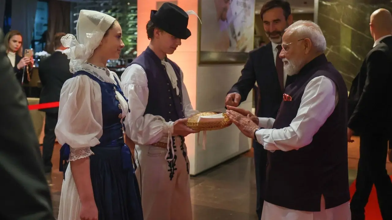 In Photos: PM Modi receives traditional Slovakian welcome in Bratislava Pic/X