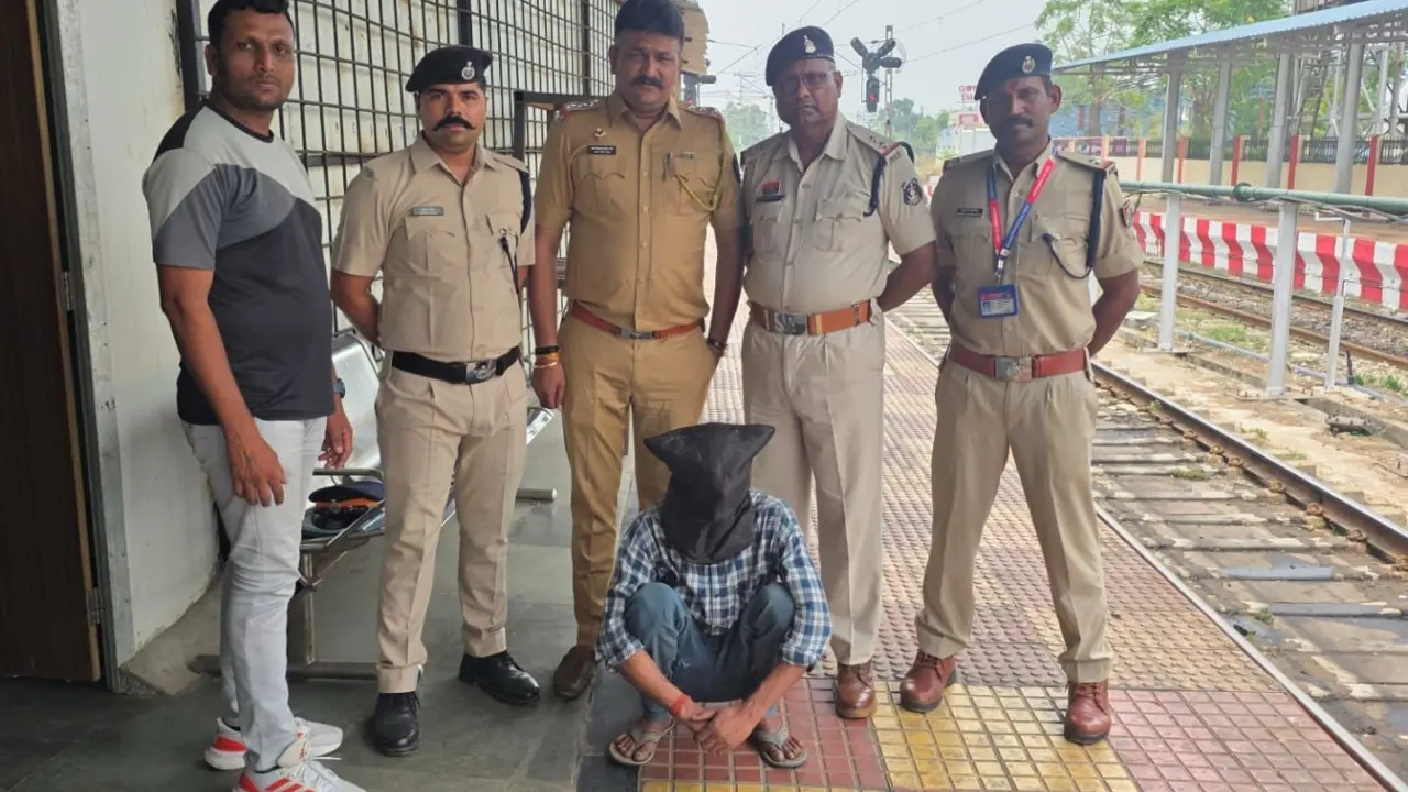 The accused in police custody. Pic/Special Arrangement