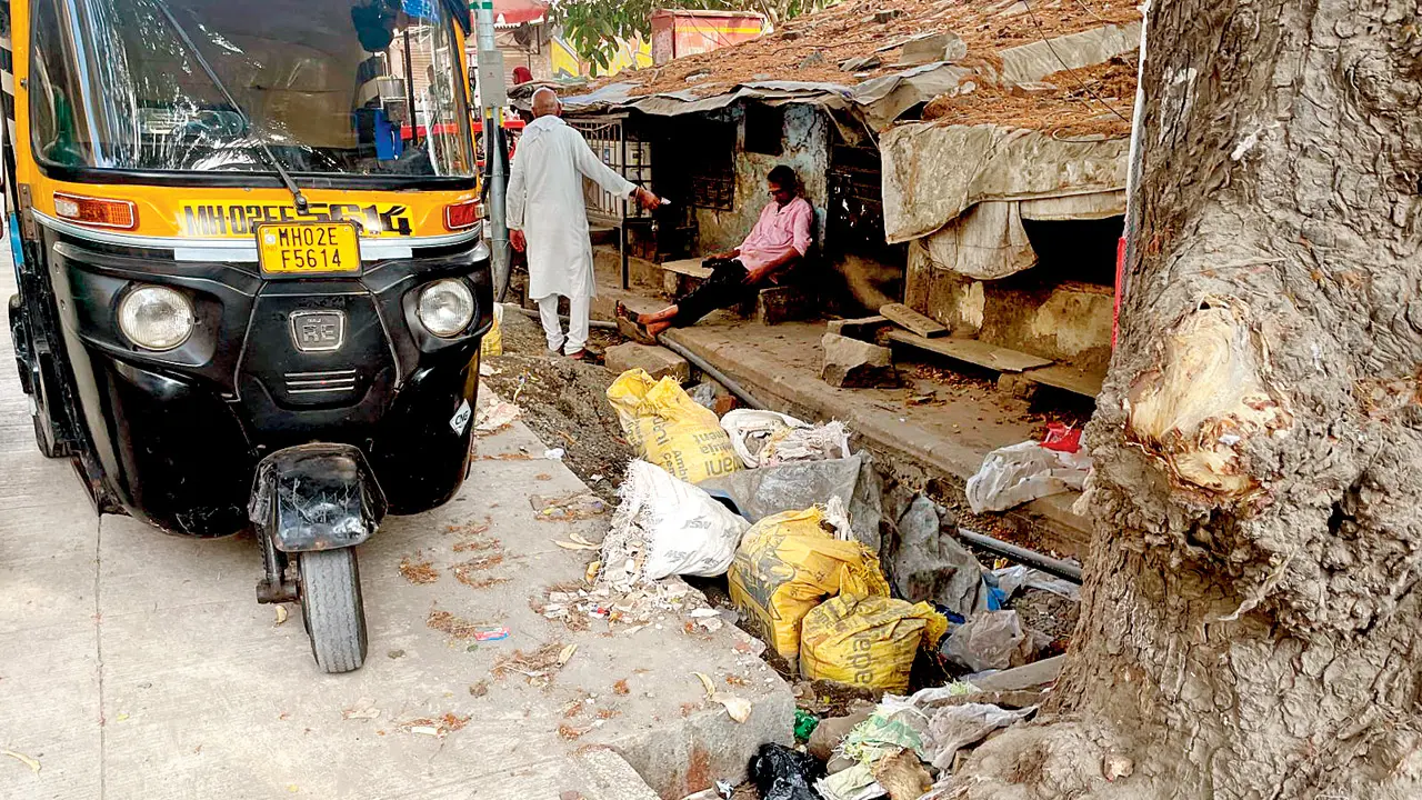 The stretch in Kadamwadi, Vakola, in late May before the work was completed. Pic/Madhulika Ram Kavattur