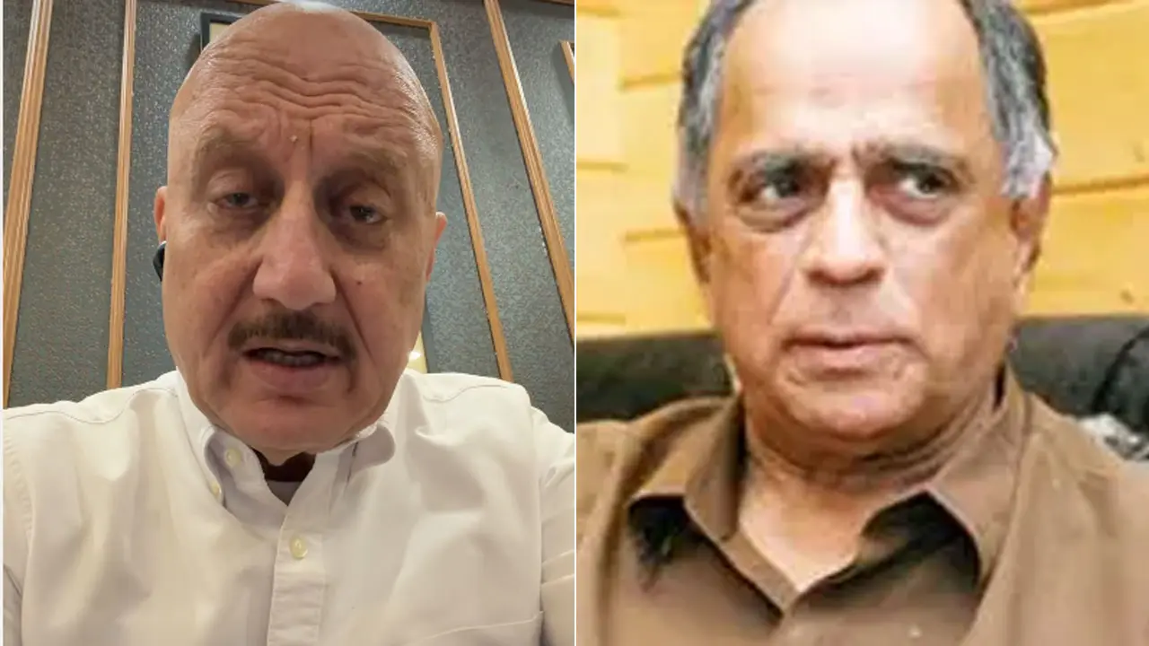 Anupam Kher. Pic/Anupam's Instagram; (right) Pahlaj Nihalani