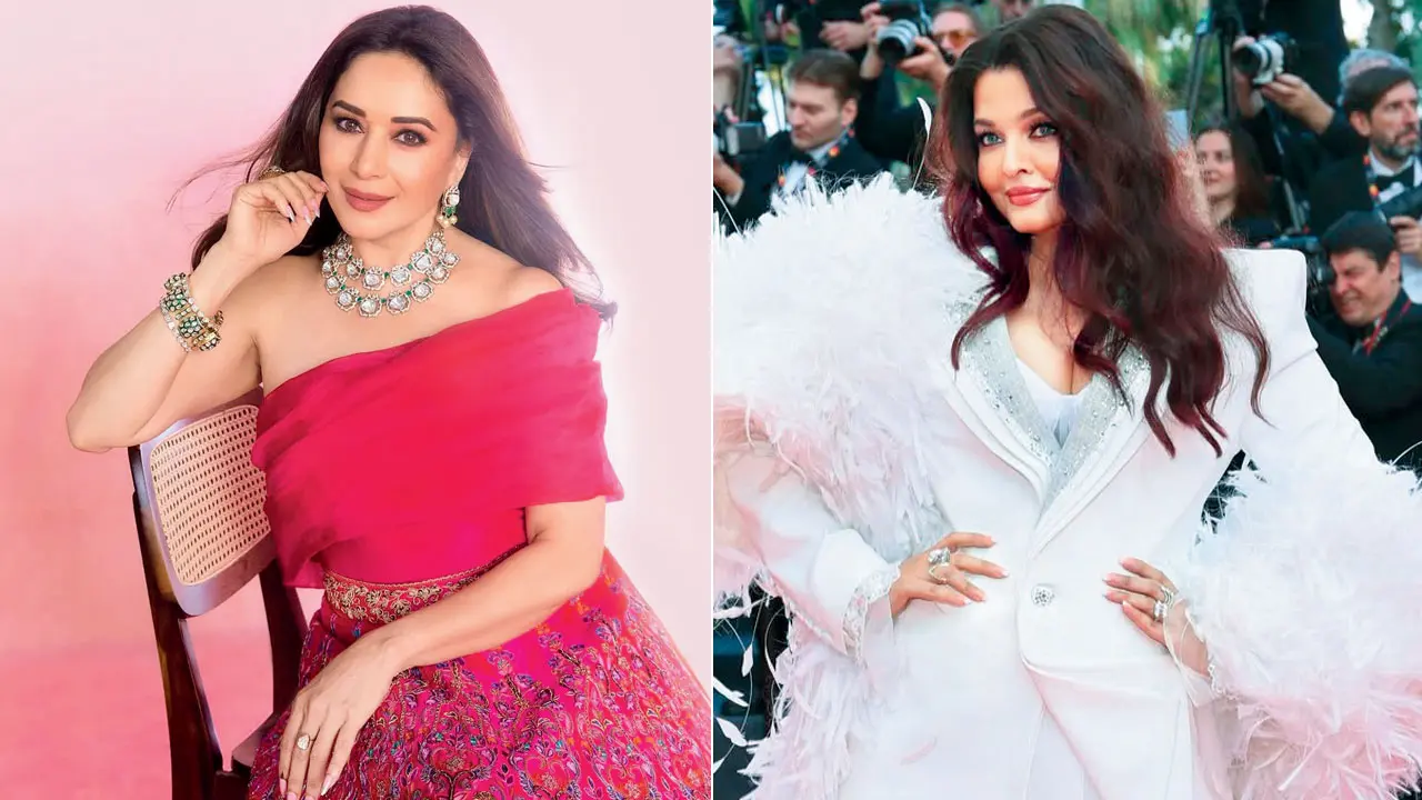 Madhuri Dixit: ‘See what she represents rather than commenting on her age’ Madhuri Dixit Nene and Aishwarya Rai Bachchan. Pics/Instagram