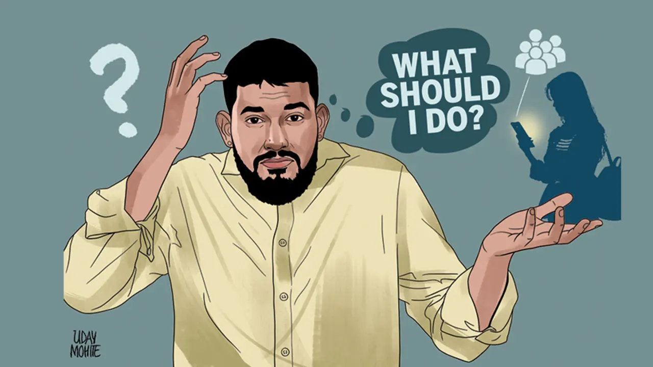 Dr love with Mid-Day: She’s always talking to people online! Illustration/Uday Mohite