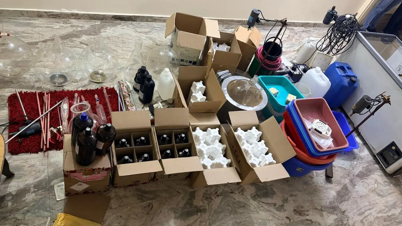 Mumbai Police raid mephedrone factory in Gujarat, seize drugs worth Rs 74.76 crore Police launched a raid at the location and uncovered a factory being used for the production of mephedrone. Pic/Mumbai Police