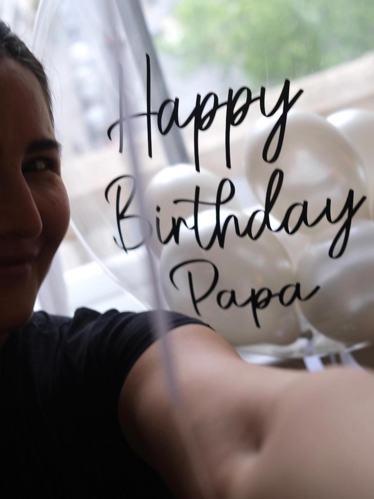 Excited Katrina Kaif also shared a selfie, posing with a large balloon, which said, "Happy Birthday Papa." Excited Katrina Kaif also shared a selfie, posing with a large balloon, which said, "Happy Birthday Papa."