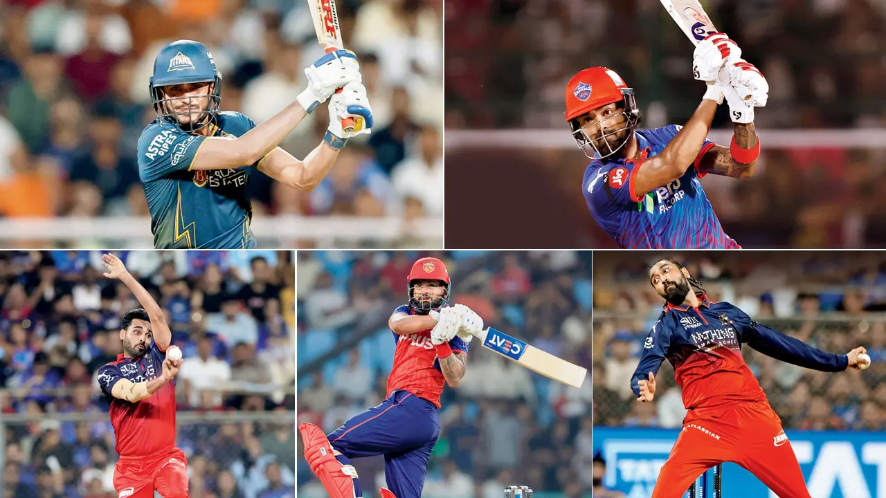 Shubman Gill, KL Rahul, Bhuvneshwar Kumar, Shreyas Iyer and Krunal Pandya. Pics/AFP