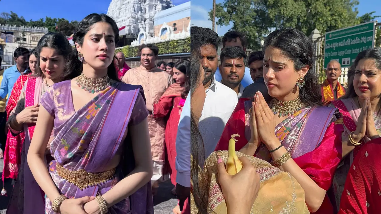 Janhvi Kapoor at Tirumala (Pics via Janhvi's fan clubs on X)