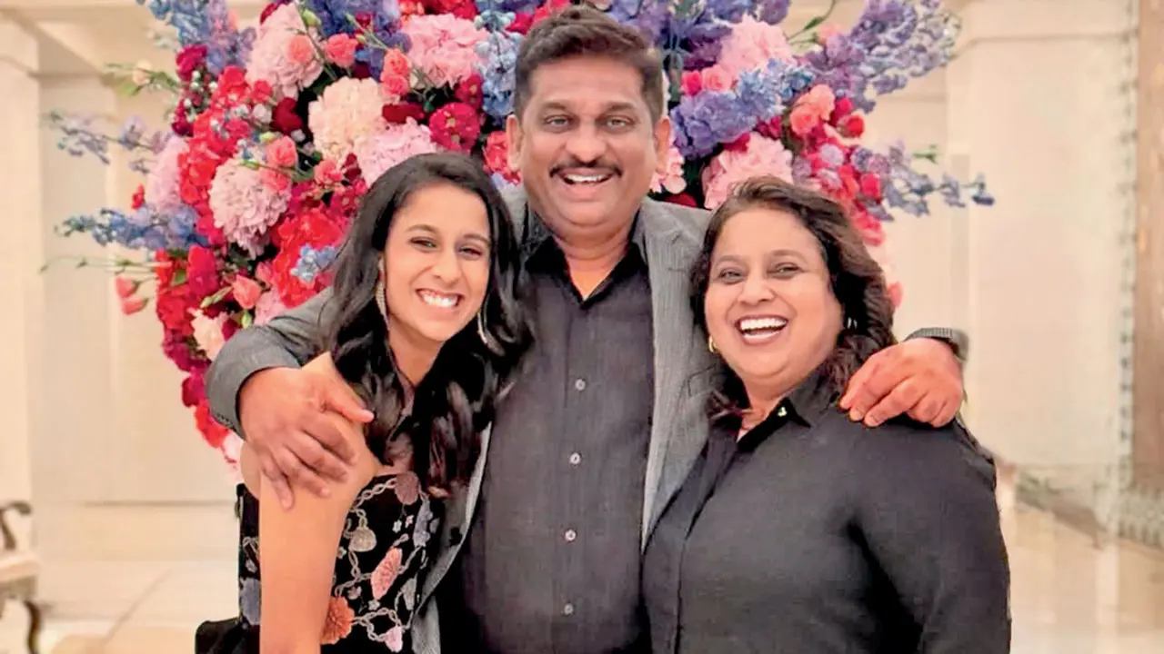 Jemimah Rodrigues with father Ivan and mother Lavita. Pic/Jemimah’s Instagram