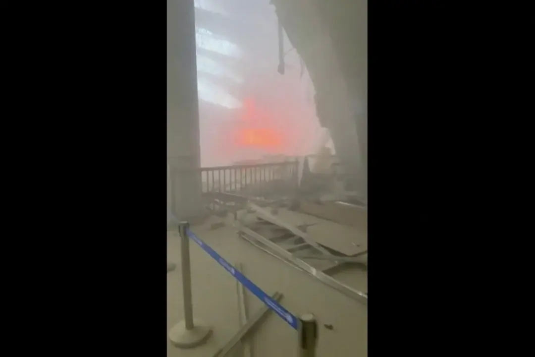 Damage at Kuwait's international airport following an attack. PIC/AFP
