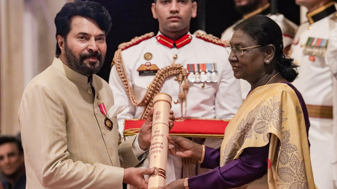 Mammootty at Padma Awards (Pic/PTI)