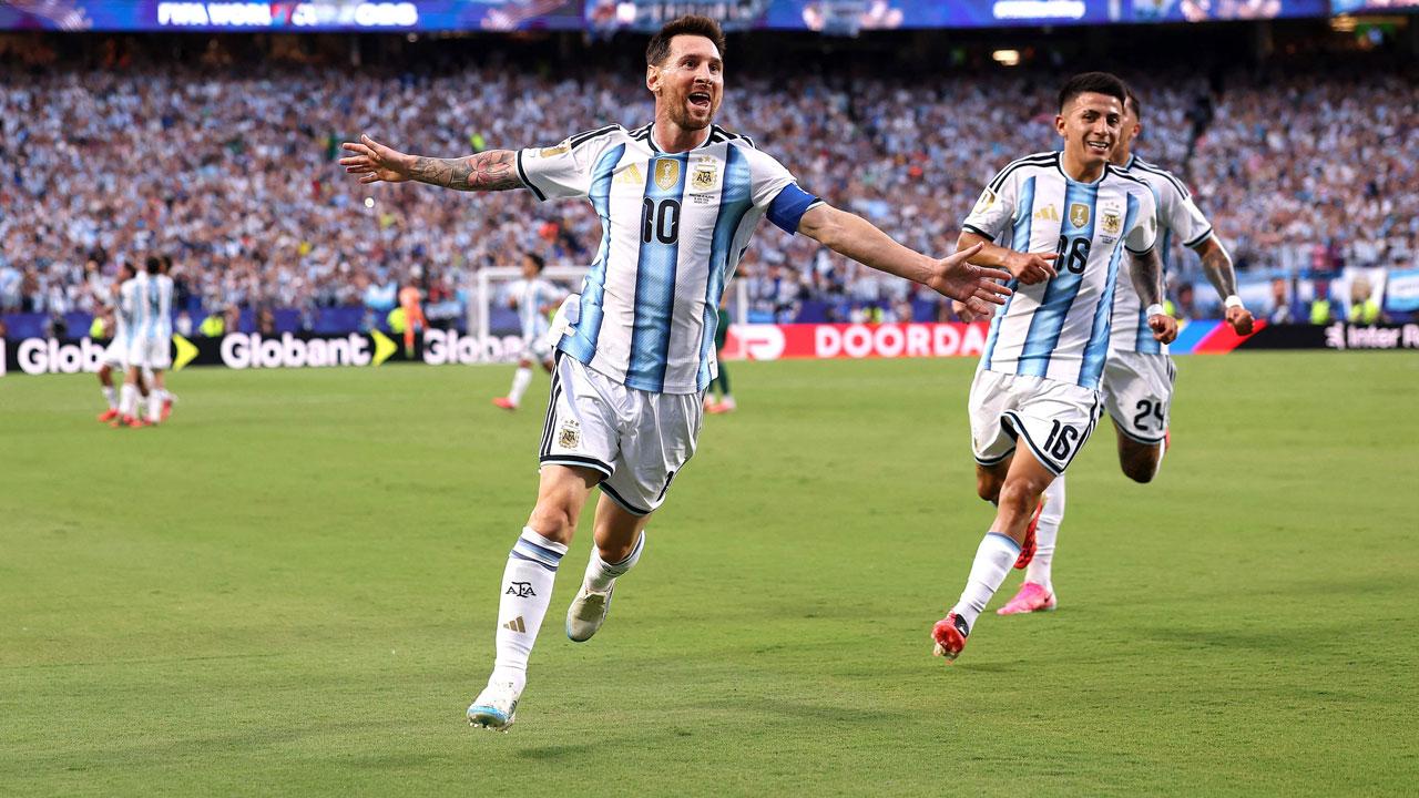 Magical Messi equals World Cup goals record as Argentina win Lionel Messi of Argentina celebrates scoring his team's first goal during the FIFA World Cup 2026 Group J match between Argentina and Algeria at Kansas City Stadium in Kansas City, Missouri. Pic/AFP