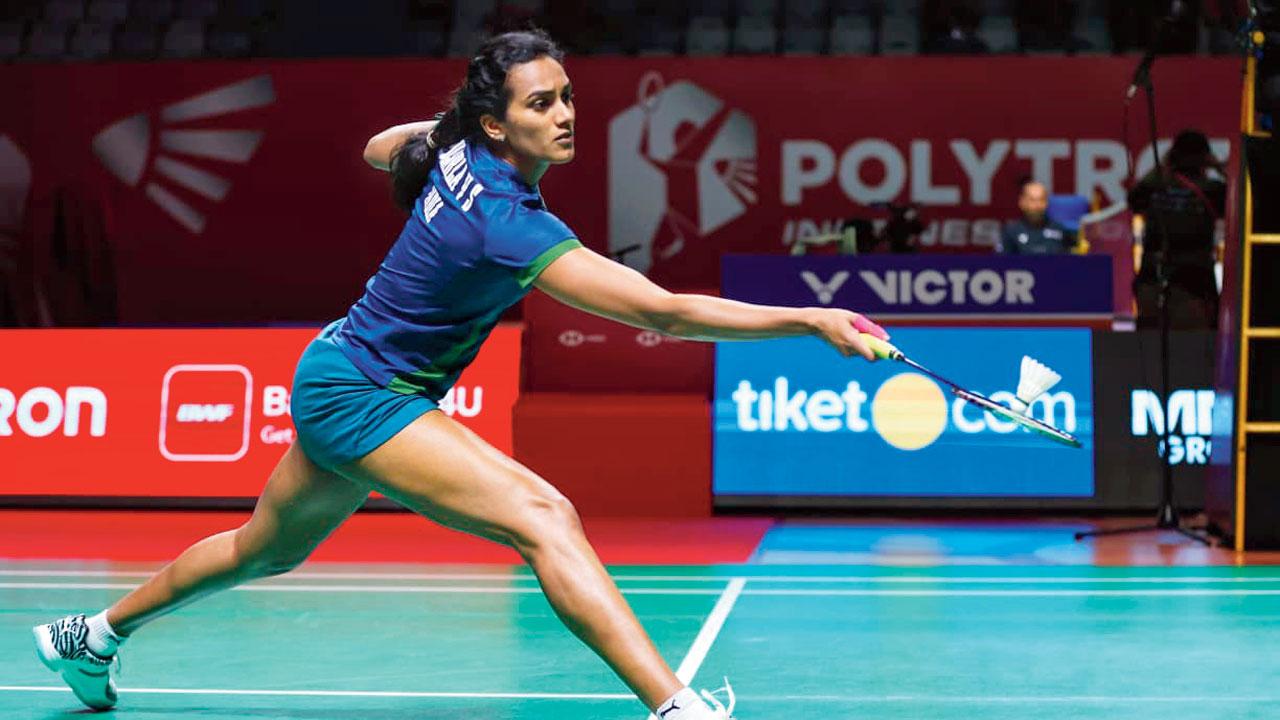 PV Sindhu returns to Busanan Ongbamrungphan in Jakarta on Tuesday. Pic/Badminton Photo