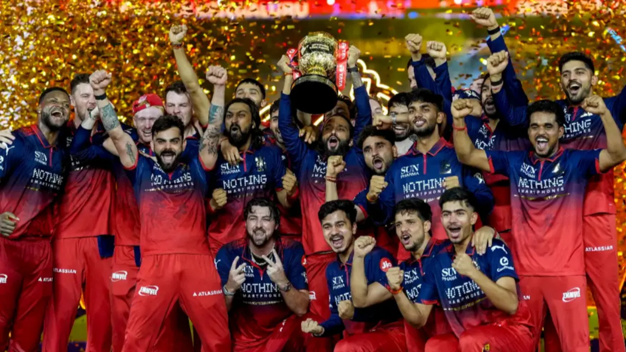 Royal Challengers Bengaluru`s (RCB) players celebrate their IPL 2026 triumph (Pic: File Pic)
