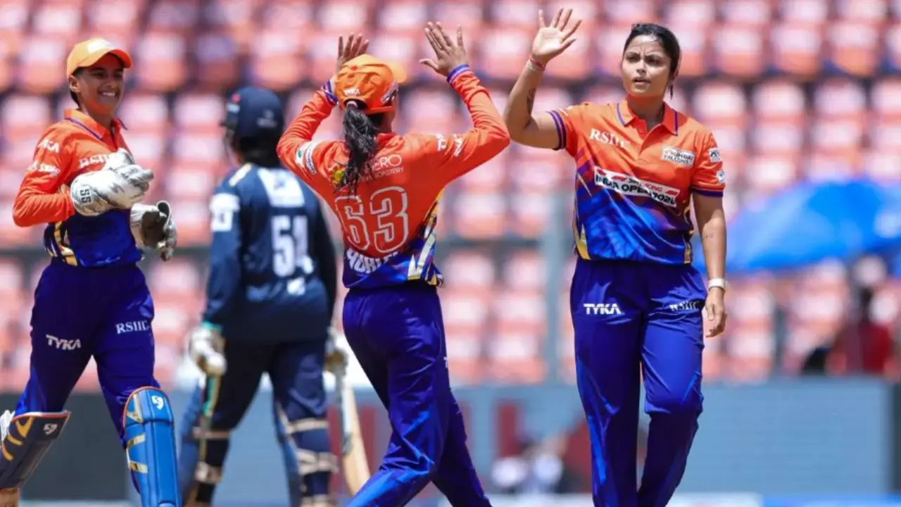 Sayali Satghare shines as SOBO Mumbai Falcons win historic T20 opener Sayali Satghare in action for SOBO Mumbai Falcons (Pic: T20 Mumbai League)