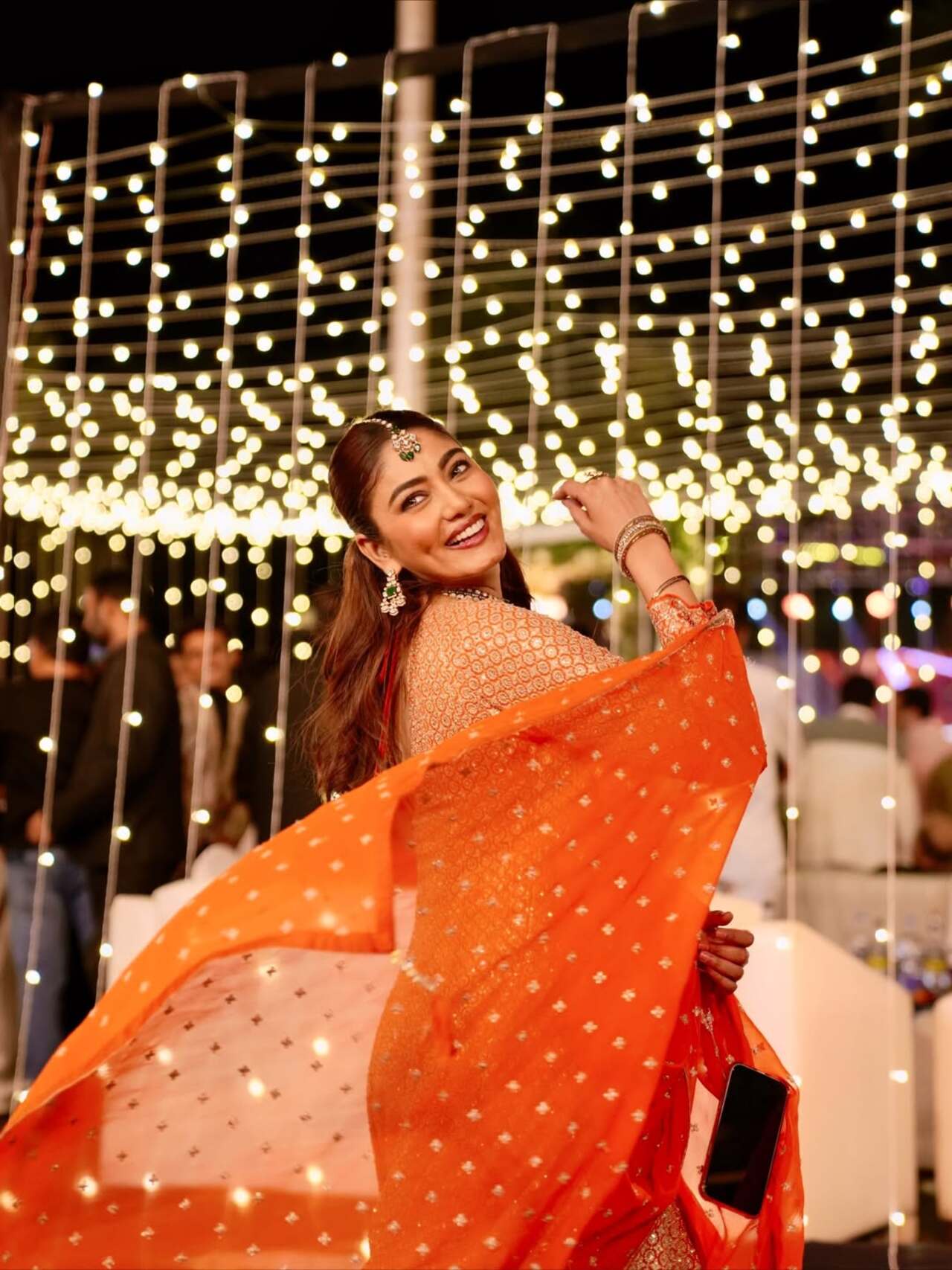 Something for the wedding festivities, Sana picks the vibrant orange Something for the wedding festivities, Sana picks the vibrant orange