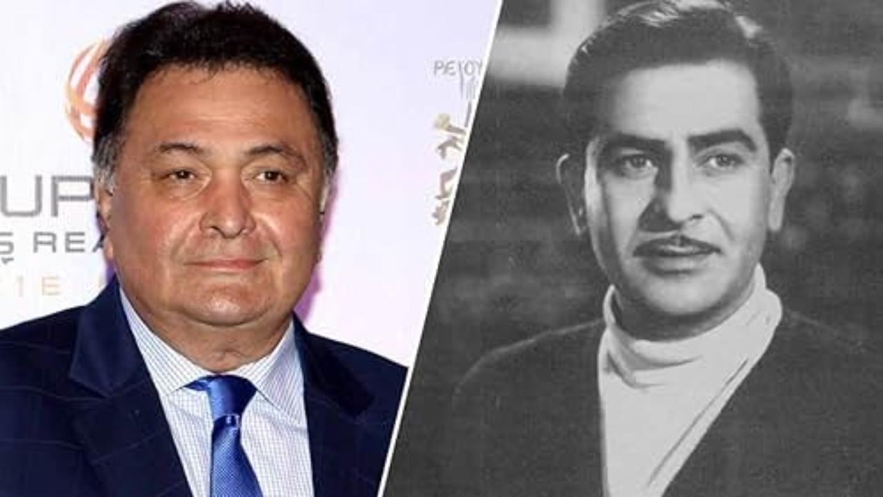 Rishi Kapoor - Raj Kapoor (Mera Naam Joker)
Rishi Kapoor played the role of young Raju in the film, who is infatuated with his school teacher. Raj Kapoor later plays the role of grown-up Raju, who joins the circus to become a joker.