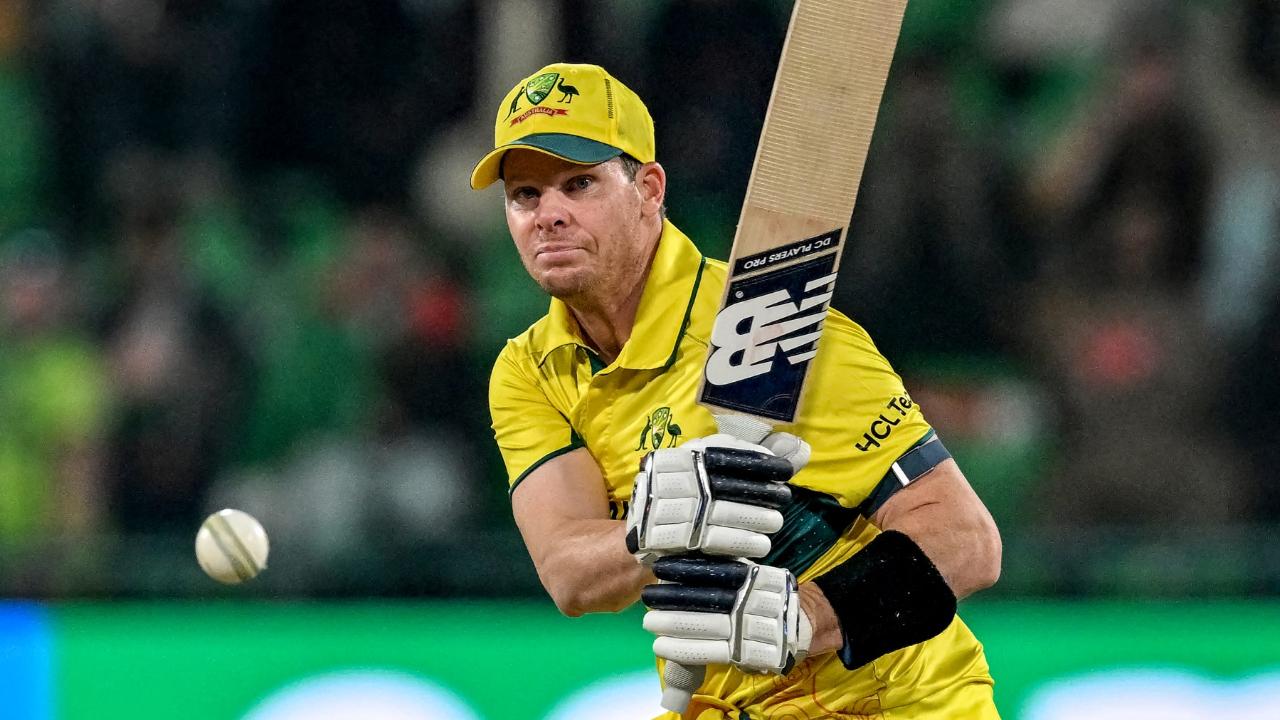 AUS vs NZ 1st ODI, 2016
In the first ODI match against New Zealand in 2016, the former Australian captain led from the front by smashing a helpful ton. The Aussies had lost the early wicket of their opening batsman, Aaron Finch. Coming in to bat at the number three position, Smith faced 157 balls and smashed 164 runs. He registered 14 boundaries and four maximums (Pic: AFP) AUS vs NZ 1st ODI, 2016
In the first ODI match against New Zealand in 2016, the former Australian captain led from the front by smashing a helpful ton. The Aussies had lost the early wicket of their opening batsman, Aaron Finch. Coming in to bat at the number three position, Smith faced 157 balls and smashed 164 runs. He registered 14 boundaries and four maximums (Pic: AFP)