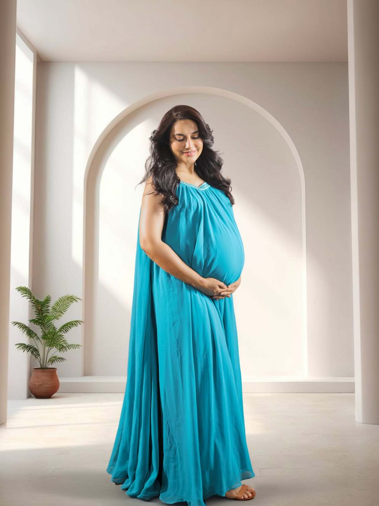 Surbhi Jyoti's final maternity shoots are all things stunning, especially her blue gown