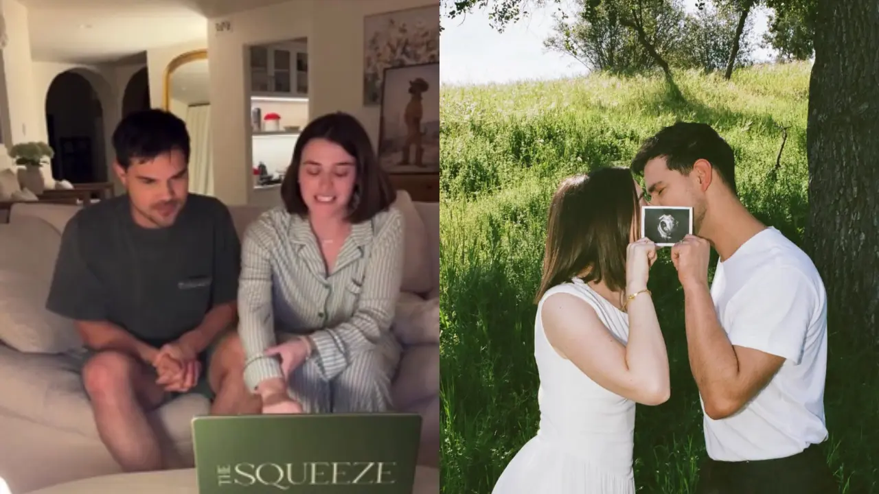 Watch: Taylor Lautner screams with joy as he learns baby's gender; wife Tay breaks down in tears Taylor Lautner and Tay Lautner gender reveal. Pic via Instagram