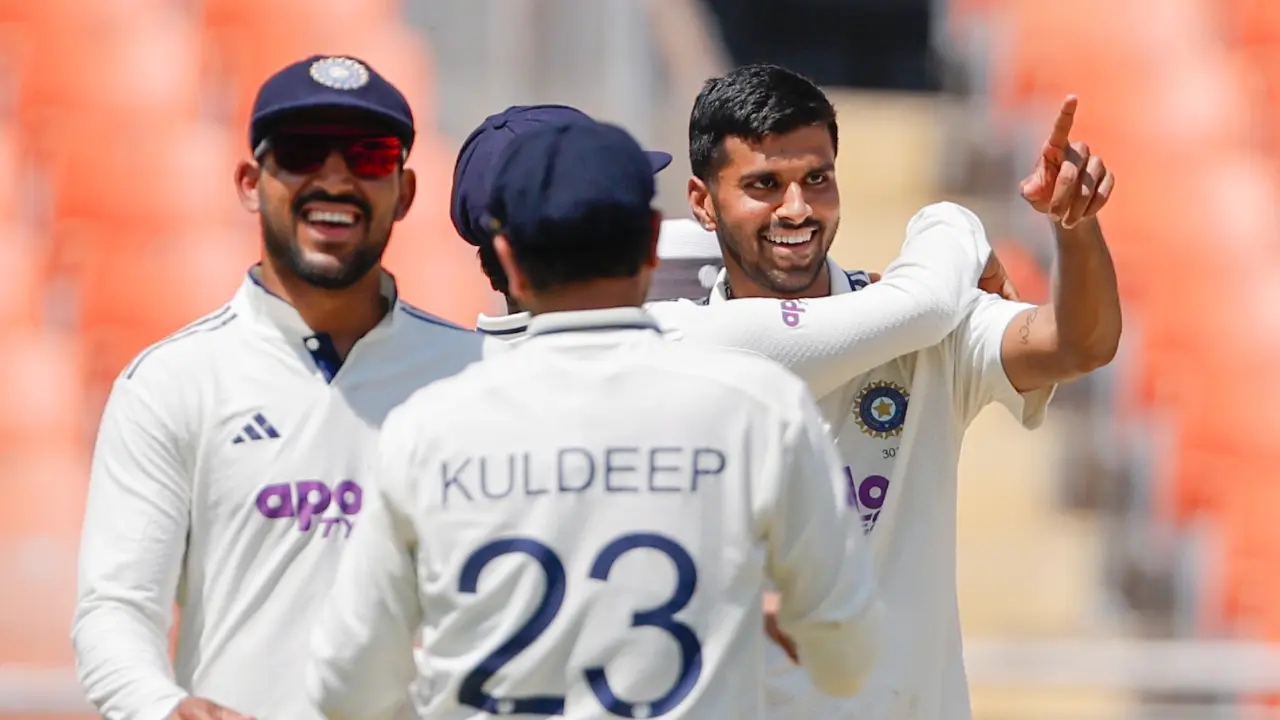 IND vs AFG Test: Washington Sundar's four-wicket haul helps Team India secure win by an innings and 300 runs Team India's players celebrate a wicket during the one-off Test match against Afghanistan (Pic: X/@BCCI)