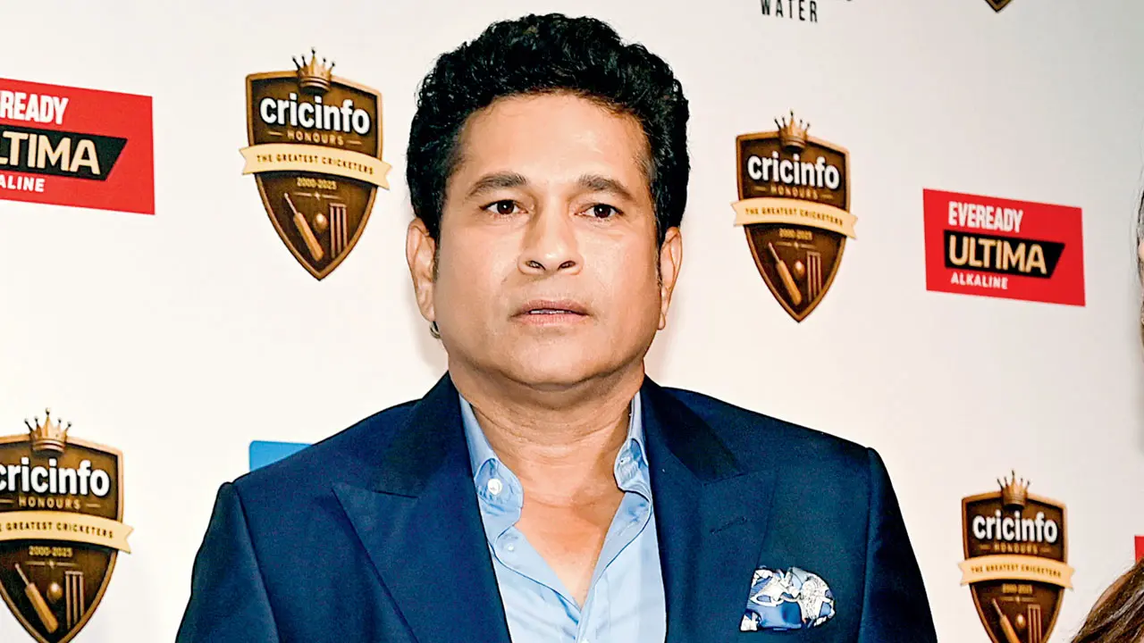 Sachin Tendulkar at an awards function in the city on Saturday. Pic/PTI