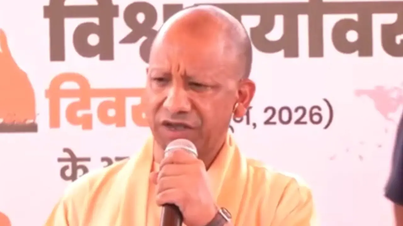 UP CM Yogi Adityanath addressing an event in Lucknow on the occasion environment day. Image courtesy: X