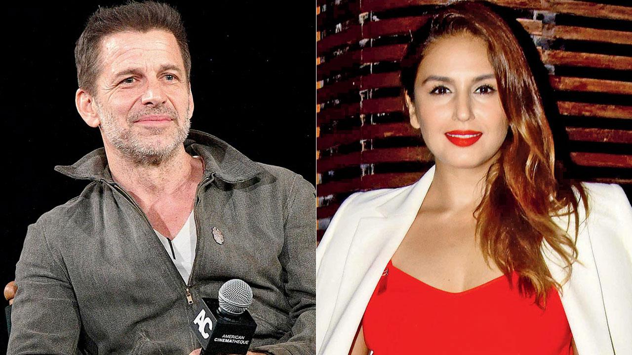 Zack Snyder and Huma Qureshi. Pics/AFP, Yogen Shah