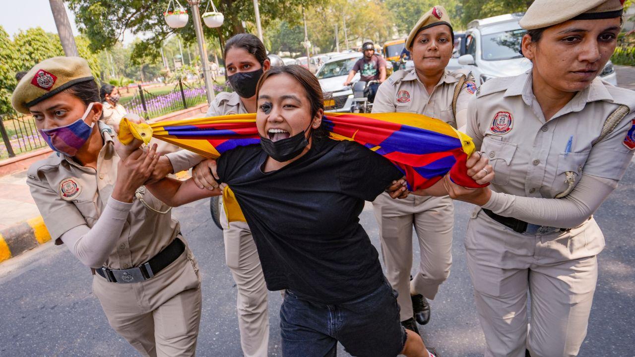 Another protester said that they had gathered to highlight their demand for a separate nation and to draw attention to what they described as China’s claim over Tibet