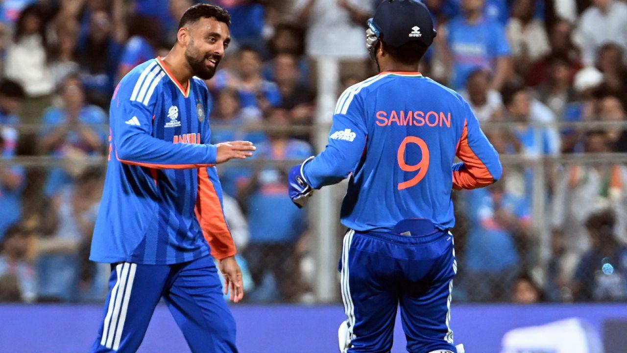 Sanju Samson lights up the Wankhede with 89 runs off 42 balls, including eight boundaries and seven sixes