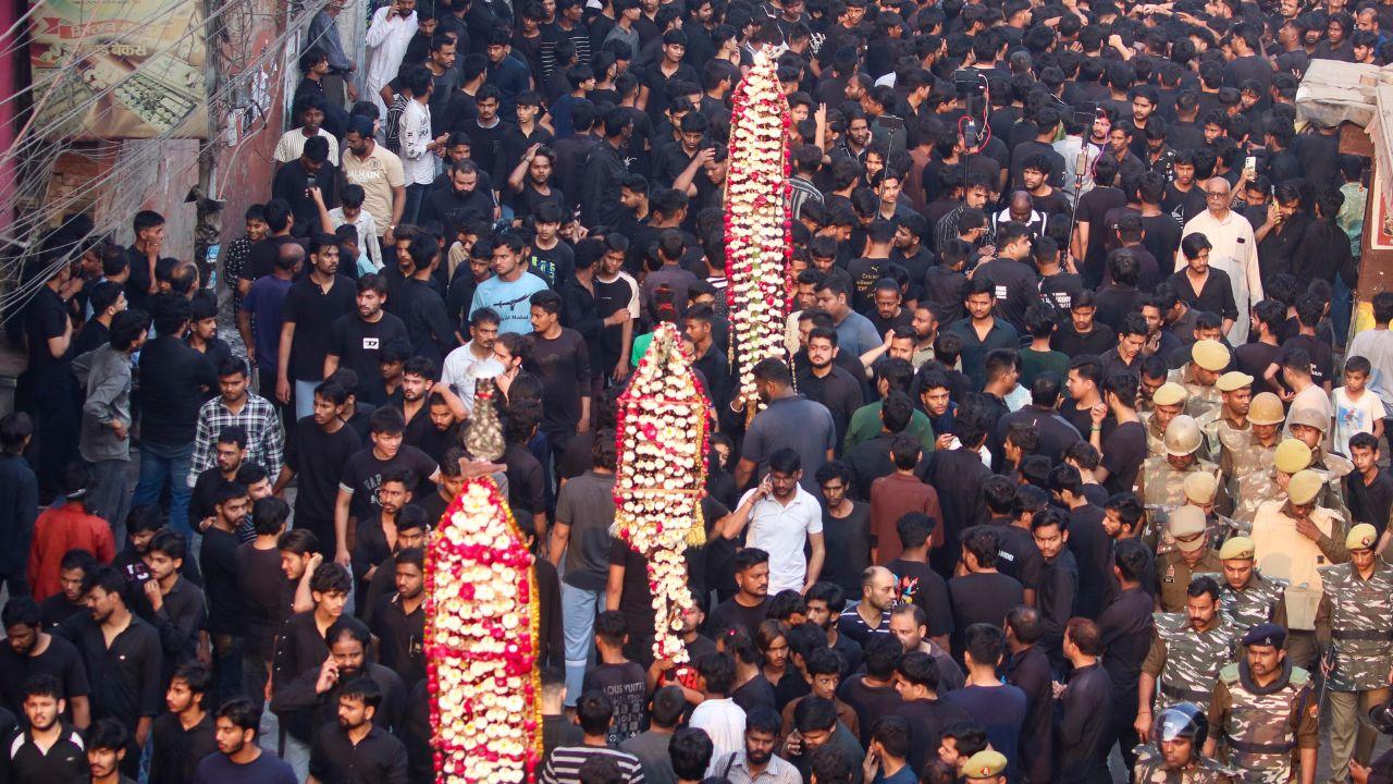 Members of the Shia community gather in large numbers in Lucknow to mark the martyrdom anniversary of Ali ibn Abi Talib, participating in traditional mourning rituals and processions