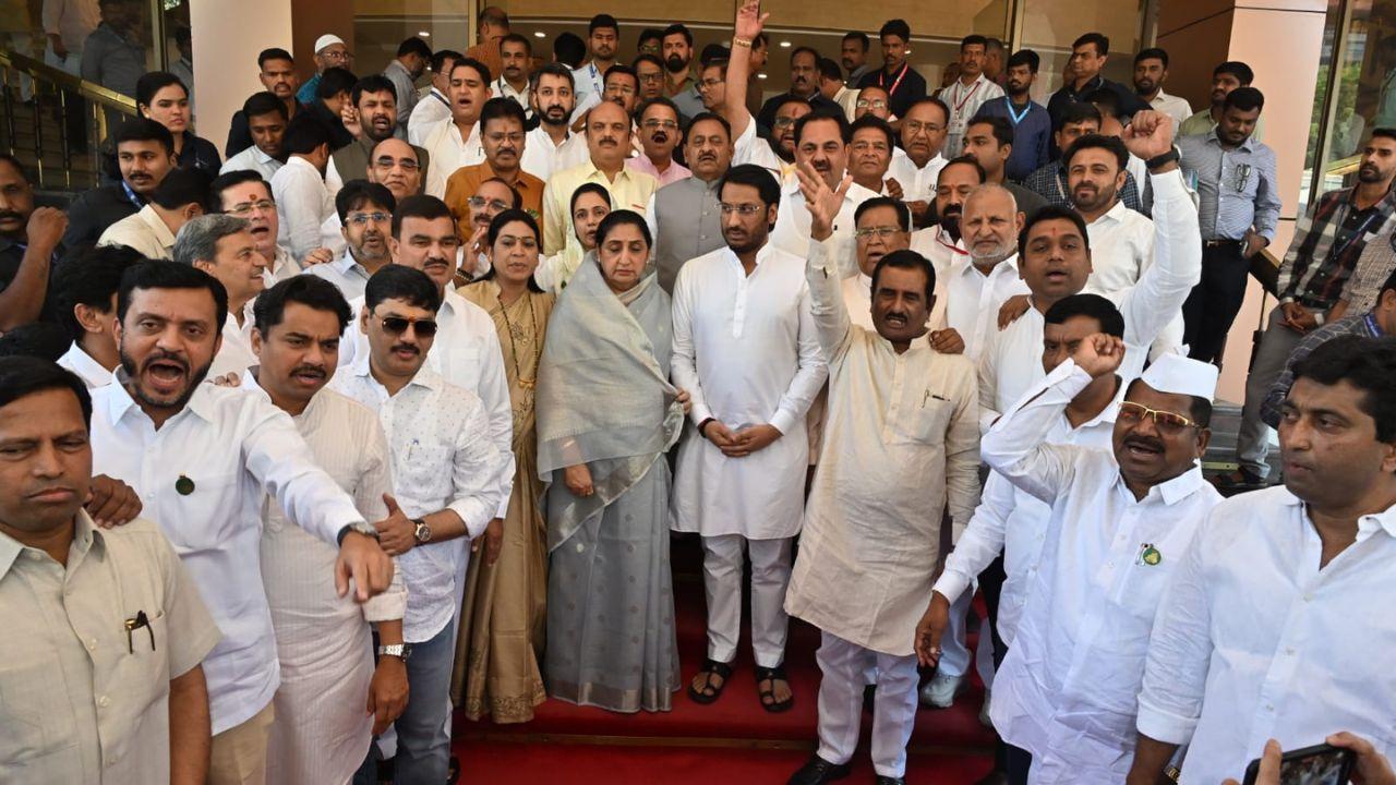 NCP leader Parth Pawar arrives at Vidhan Bhavan to file his nomination for the Rajya Sabha elections, adding to the heightened political activity during the Assembly’s ongoing budget session