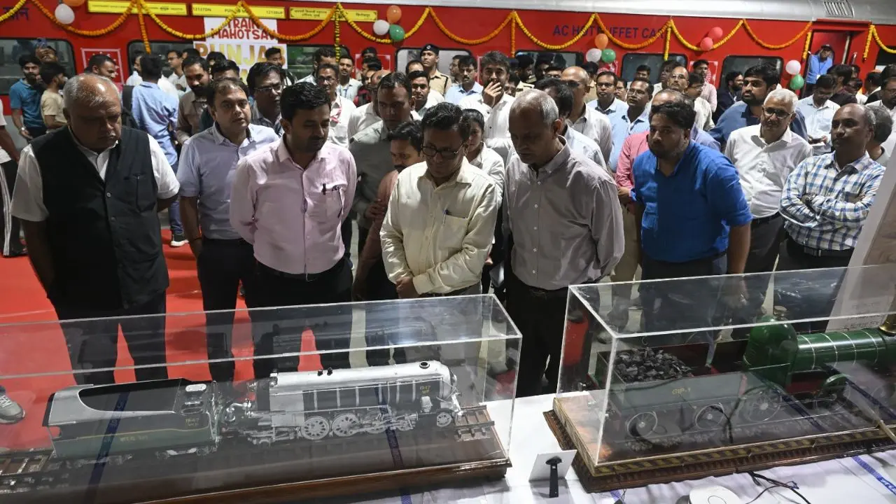 Senior officials and railway staff come together to mark the revamp of the historic Punjab Mail Express on Monday