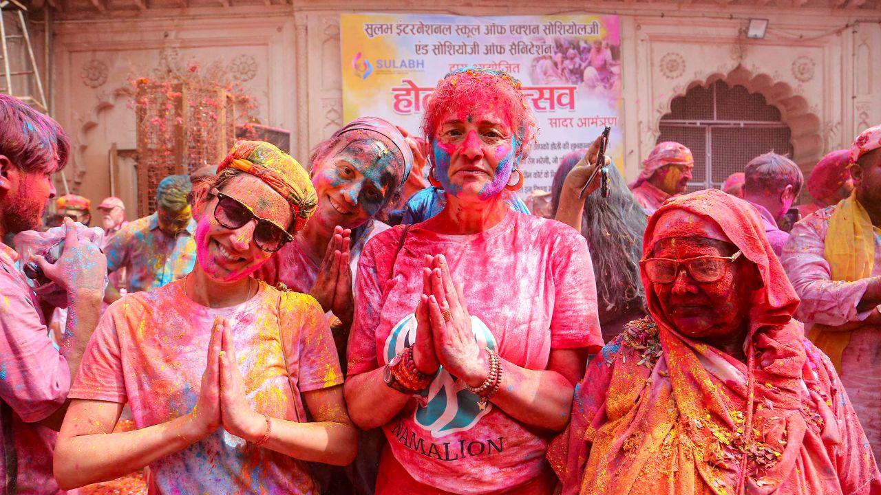 From narrow lanes to grand temples, Vrindavan transforms into a canvas of colour, joy, and devotion
