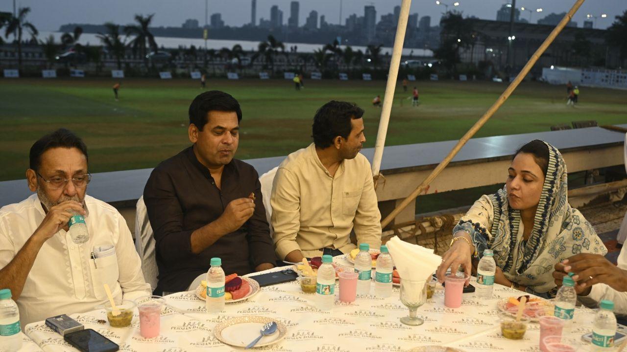 The Iftar gathering at Islama Gymkhana saw a decent turnout as Nawab Malik greeted the guests