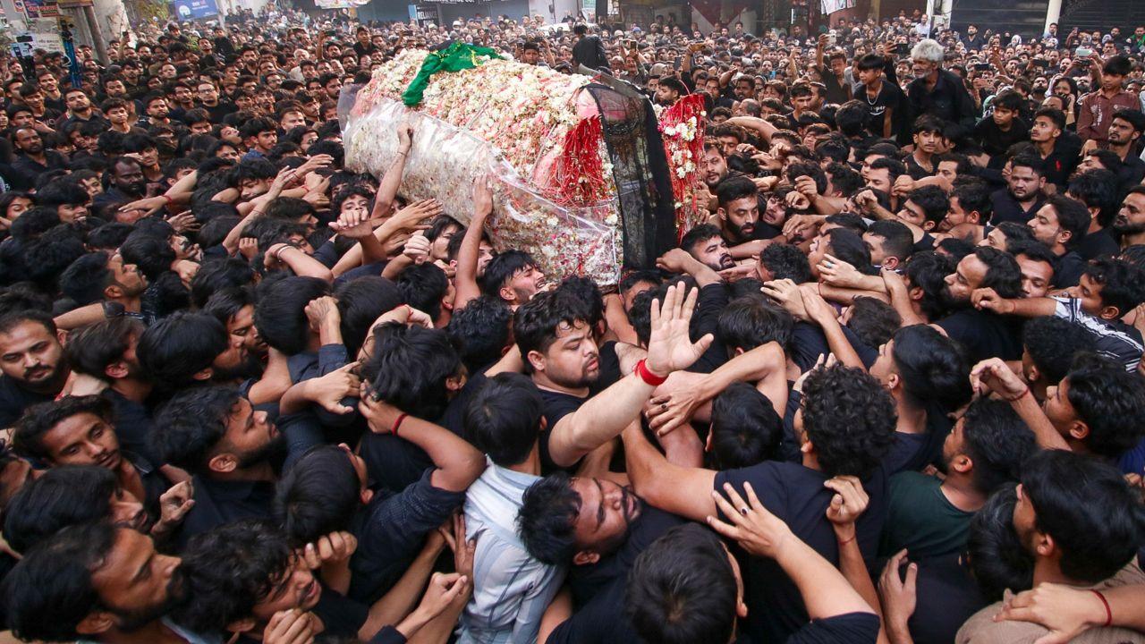 The procession honours Ali ibn Abi Talib, cousin and son-in-law of Prophet Muhammad, remembered as the first Imam in Shia Islam