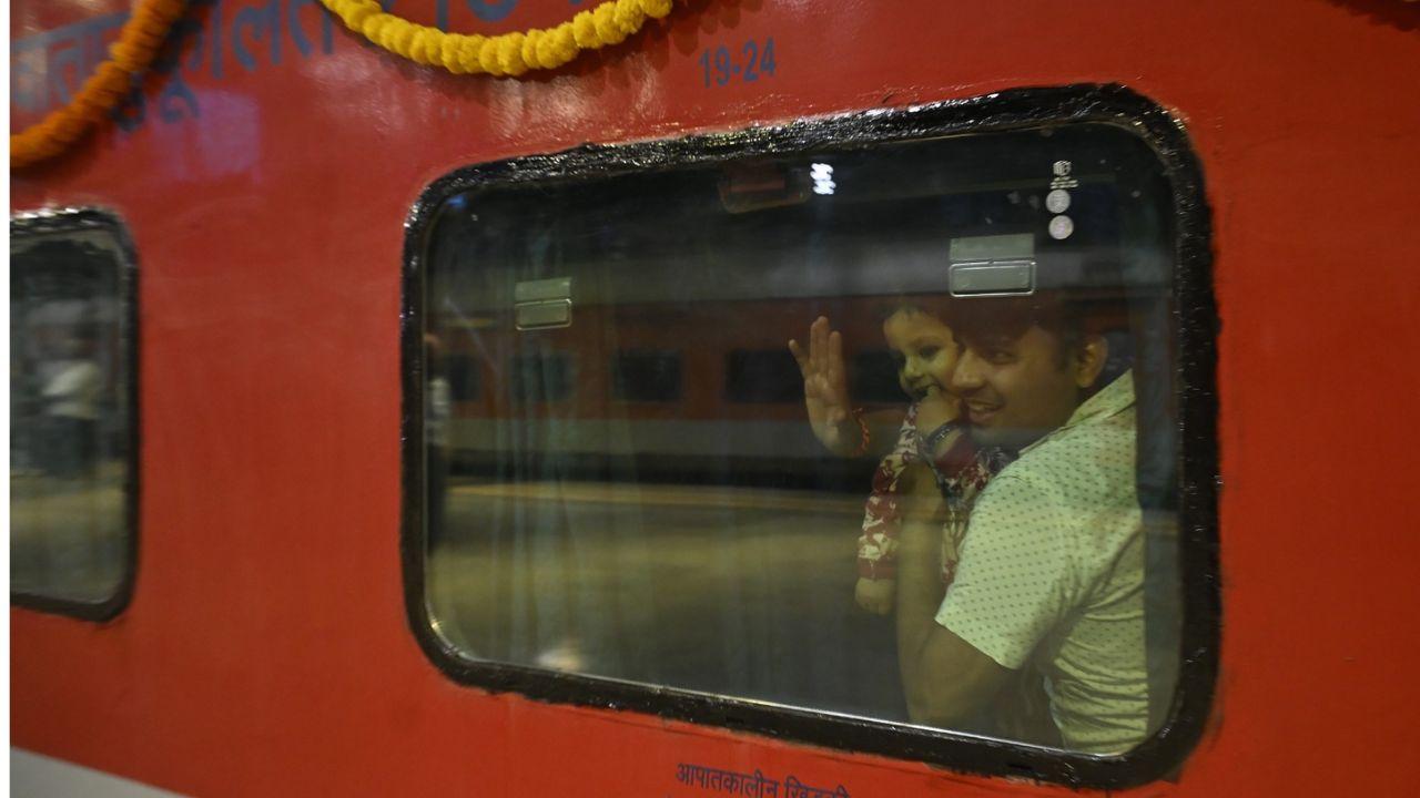 Passengers aboard the Punjab Mail Express celebrate a landmark moment as the historic train gets a heritage-themed revamp