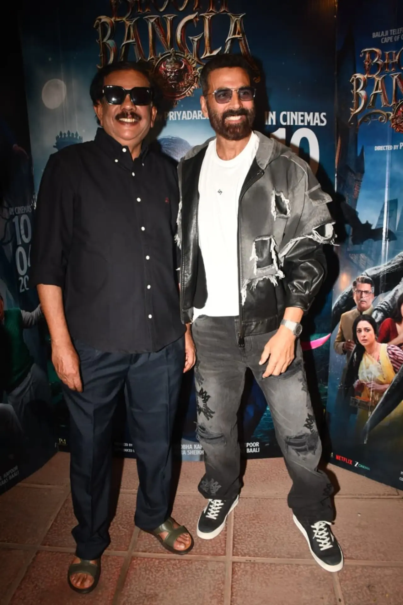 Akshay Kumar and Priyadarshan were seen promoting Bhooth Bangla, bringing their signature energy and camaraderie to the event.