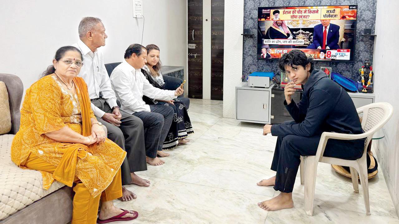 Relatives in Borivli track news updates and stay in touch with the Mohite family in Bahrain through video calls