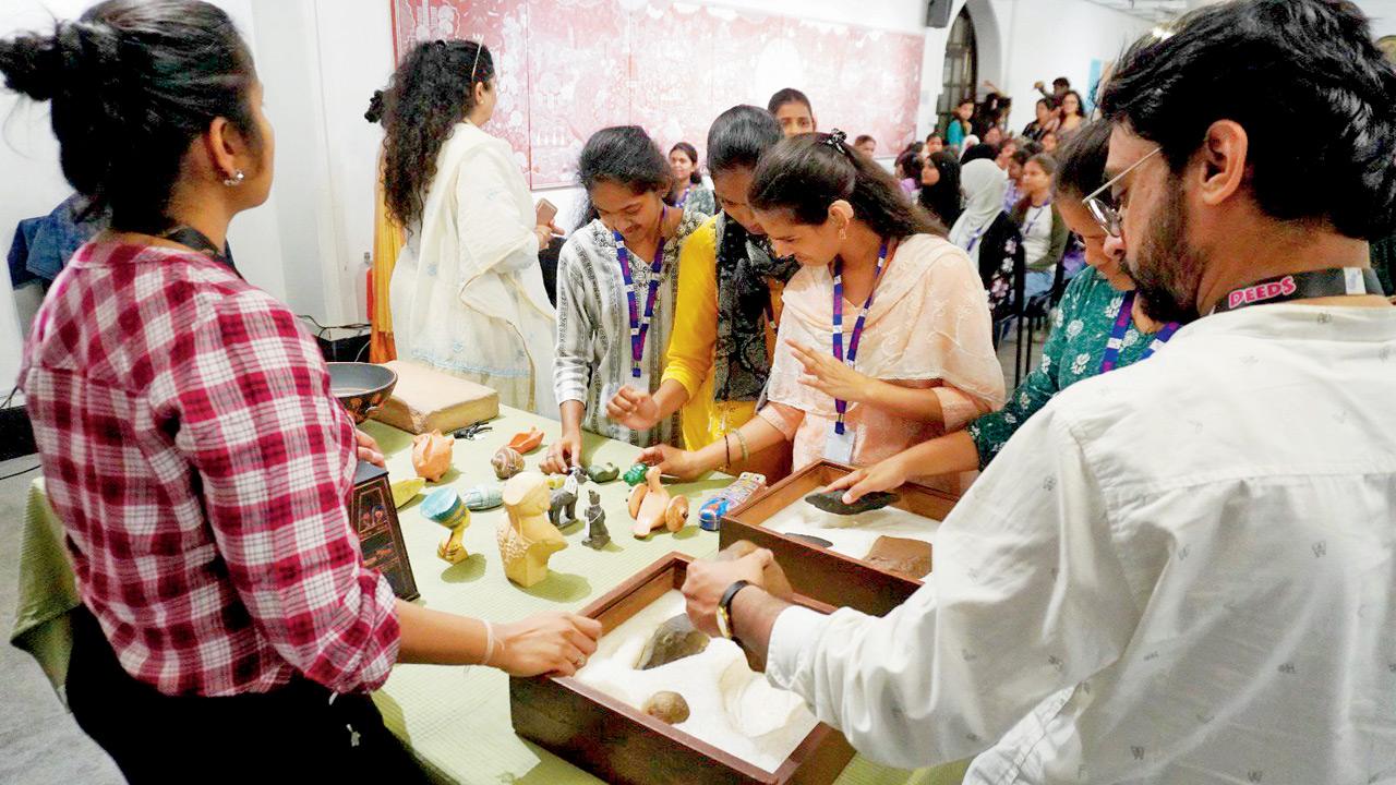 The visitors observe and experience exhibits. Pics Courtesy/CSMVS