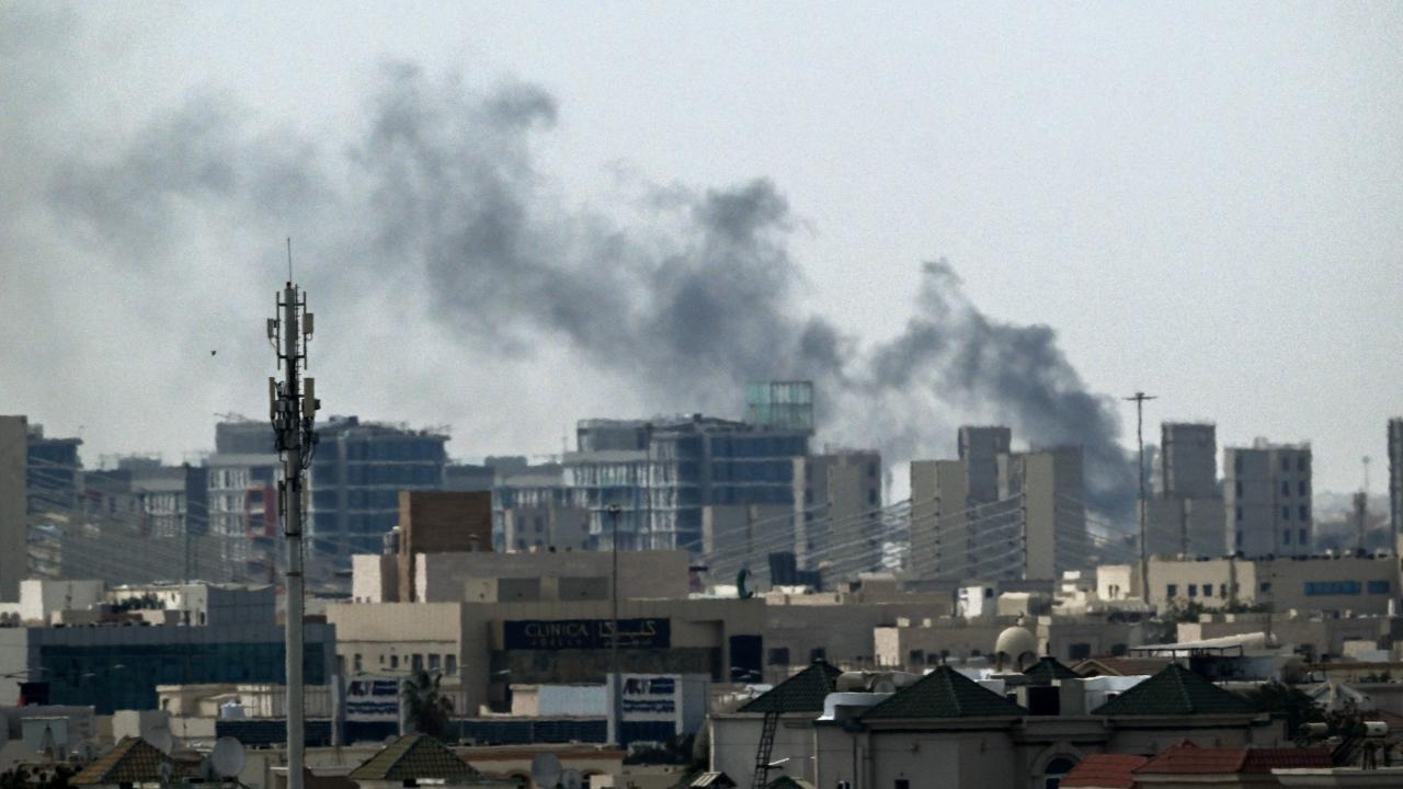 A plume of smoke rises over buildings in Doha on March 5, 2026. PIC/AFP
