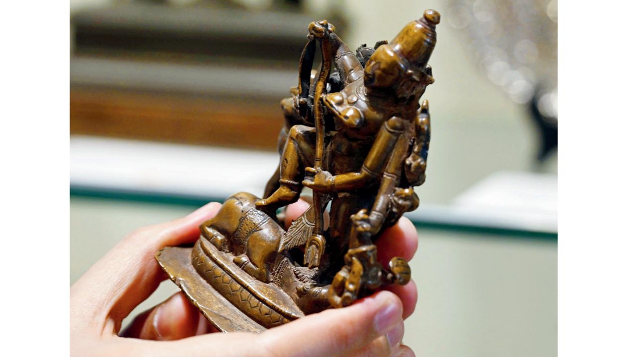 A 10th Century bronze idol of Durga Mahishasura-mardini from South India