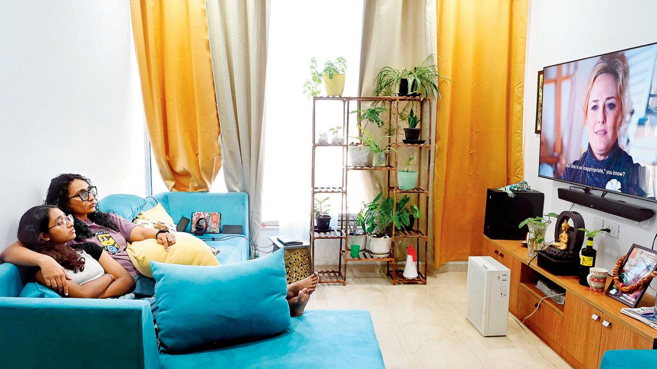 Ahana and her mother Rajni Arunkumar watched the Epstein documentary together. Pic/Nimesh Dave